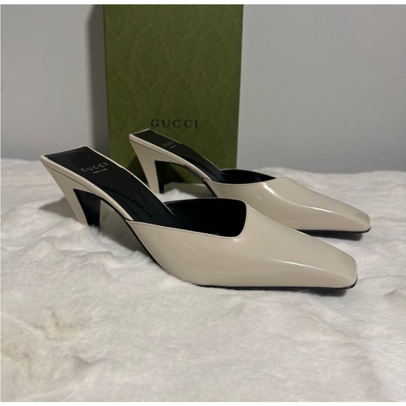 Gucci Shoes - GUCCI Kitten Mid (2-2.9)Heel Mallory Mule Mystic white Sz 39.5/9.5